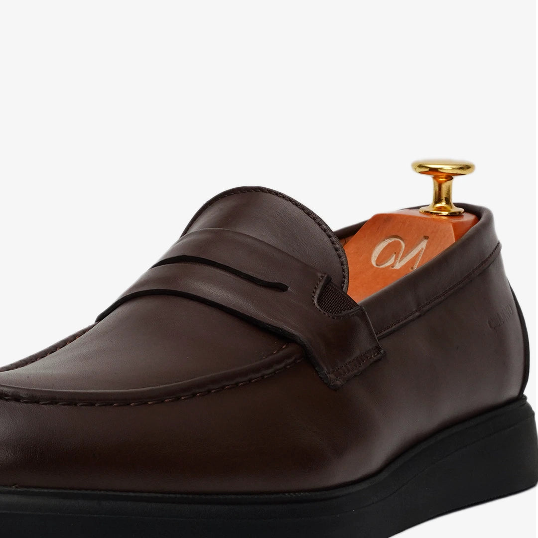MOCASSIN LEO en Cuir, Marron – CL438