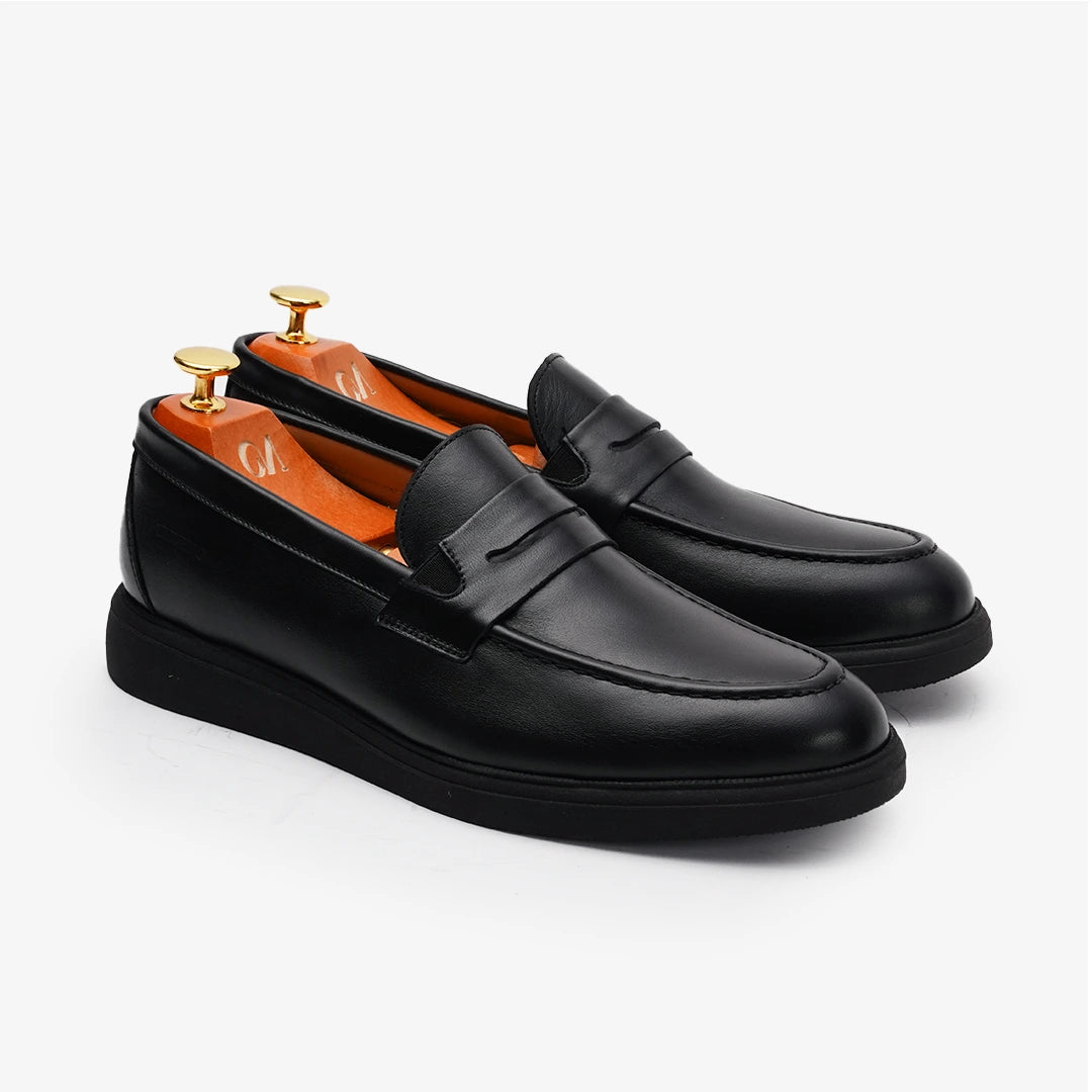 MOCASSIN LEO en Cuir, Noir – CL438