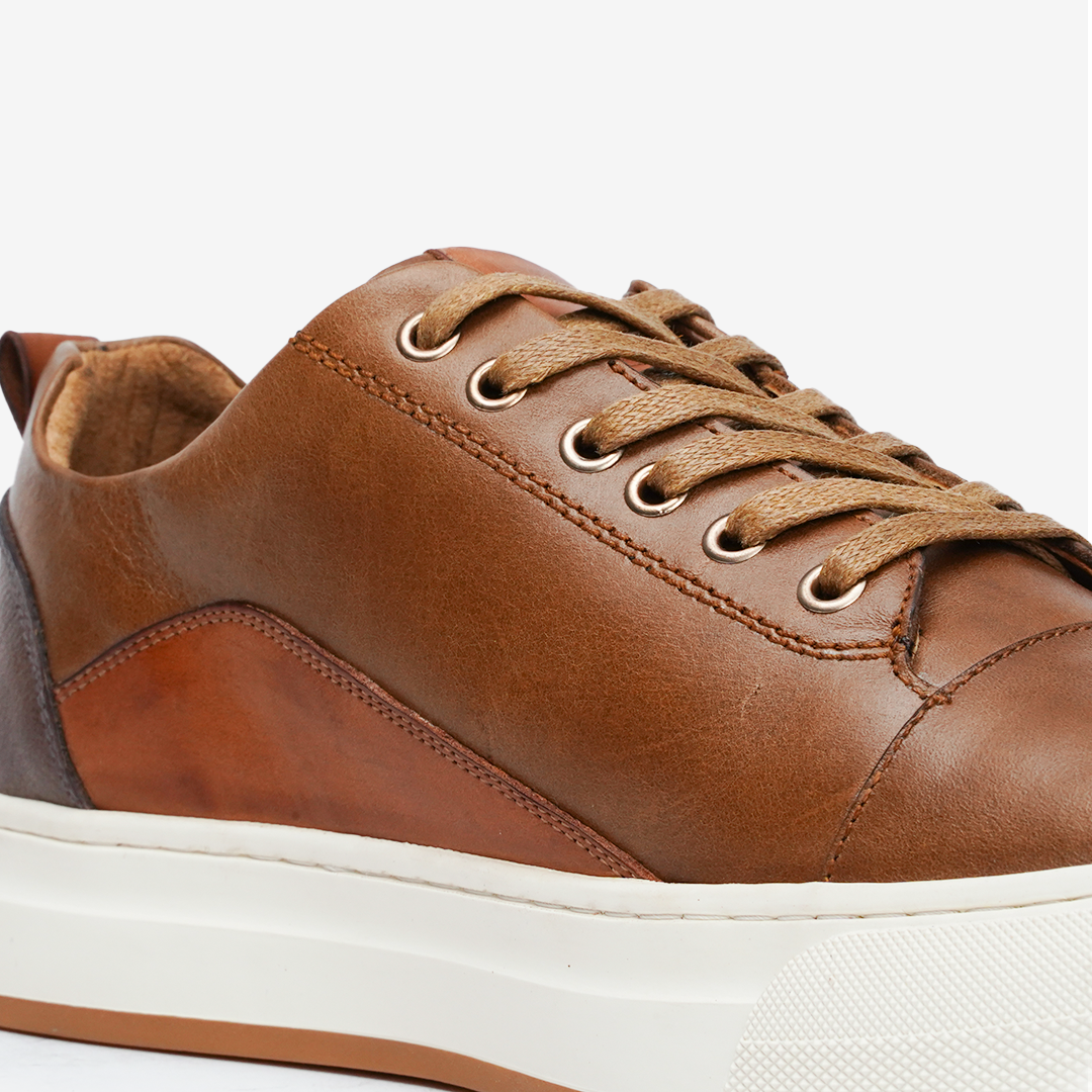 BASKET BOLT en Cuir, Tabac -CL6069