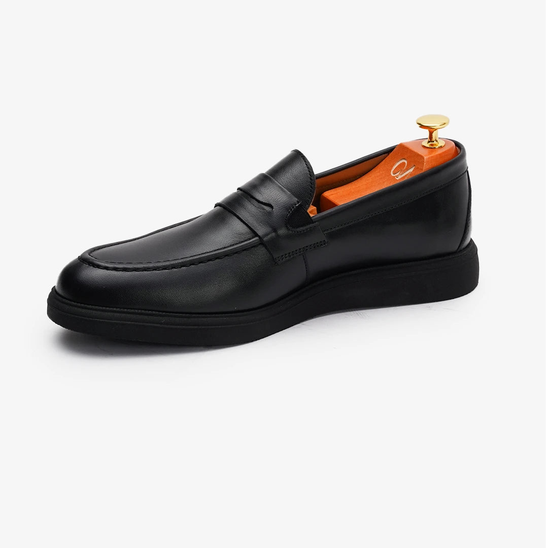 MOCASSIN LEO en Cuir, Noir – CL438