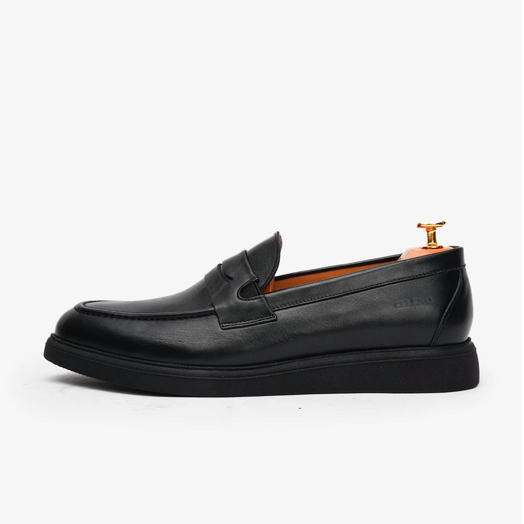 MOCASSIN LEO en Cuir, Noir – CL438