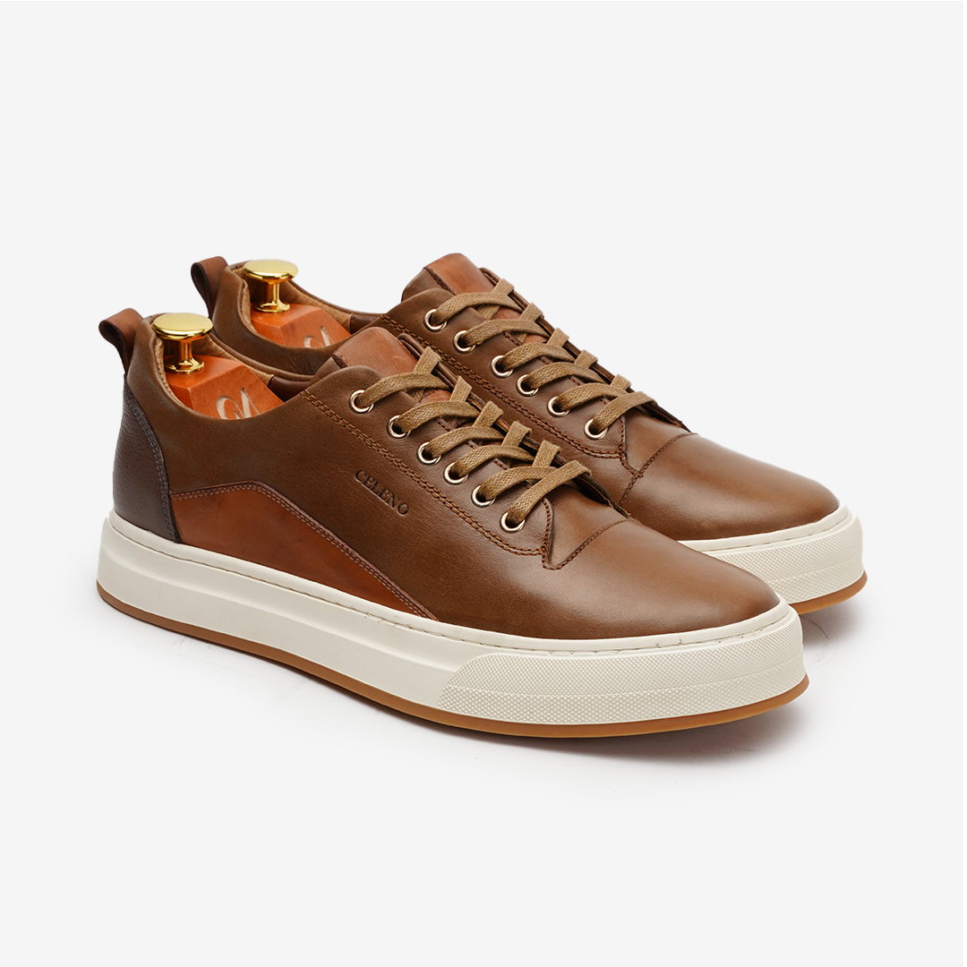 BASKET BOLT en Cuir, Tabac -CL6069