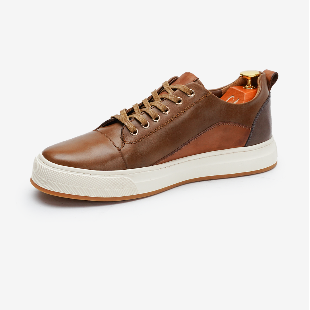 BASKET BOLT en Cuir, Tabac -CL6069