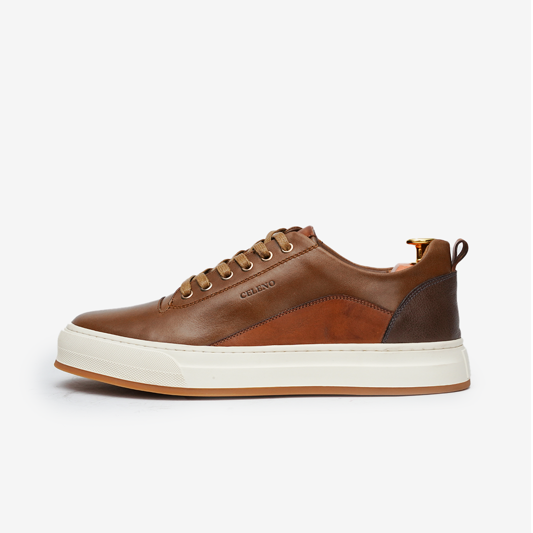 BASKET BOLT en Cuir, Tabac -CL6069