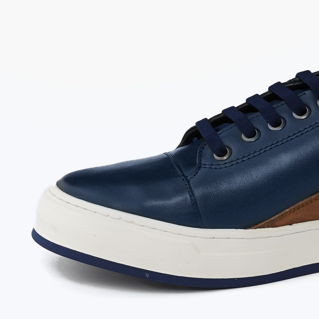 BASKET BOLT en Cuir, Bleu -CL6069